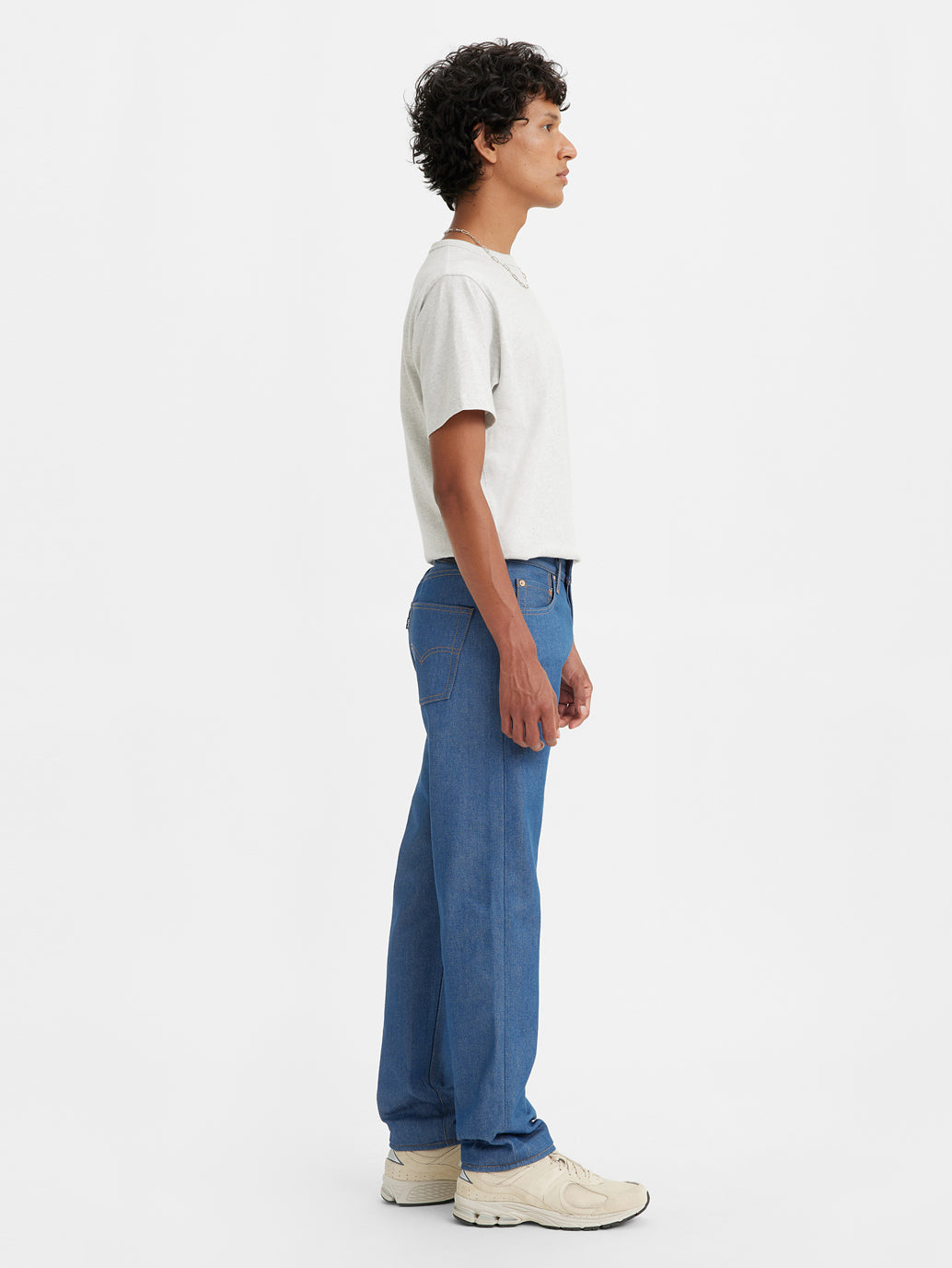 Men's 501 Blue Straight Fit Mid Rise Jeans