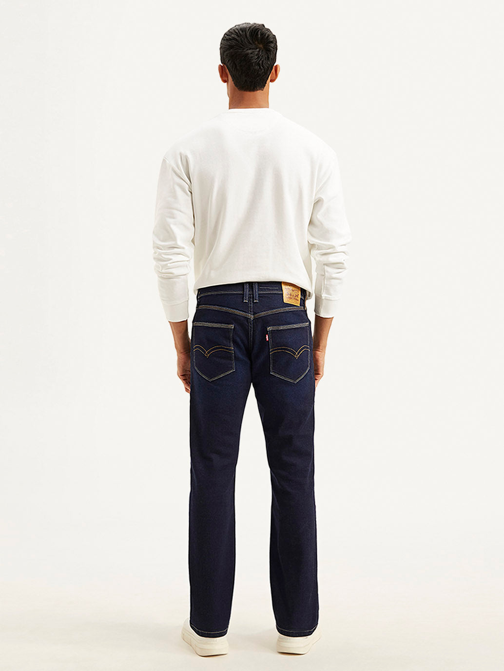 Men's 527 Navy Blue Bootcut Fit Mid Rise Jeans