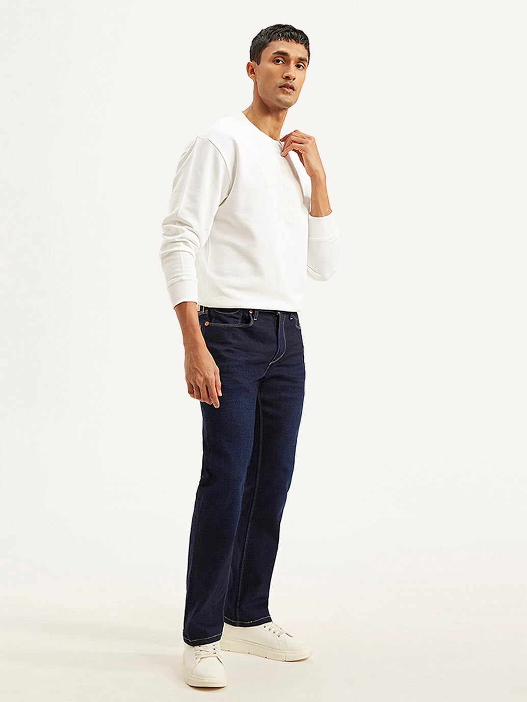 Men's 527 Navy Blue Bootcut Fit Mid Rise Jeans
