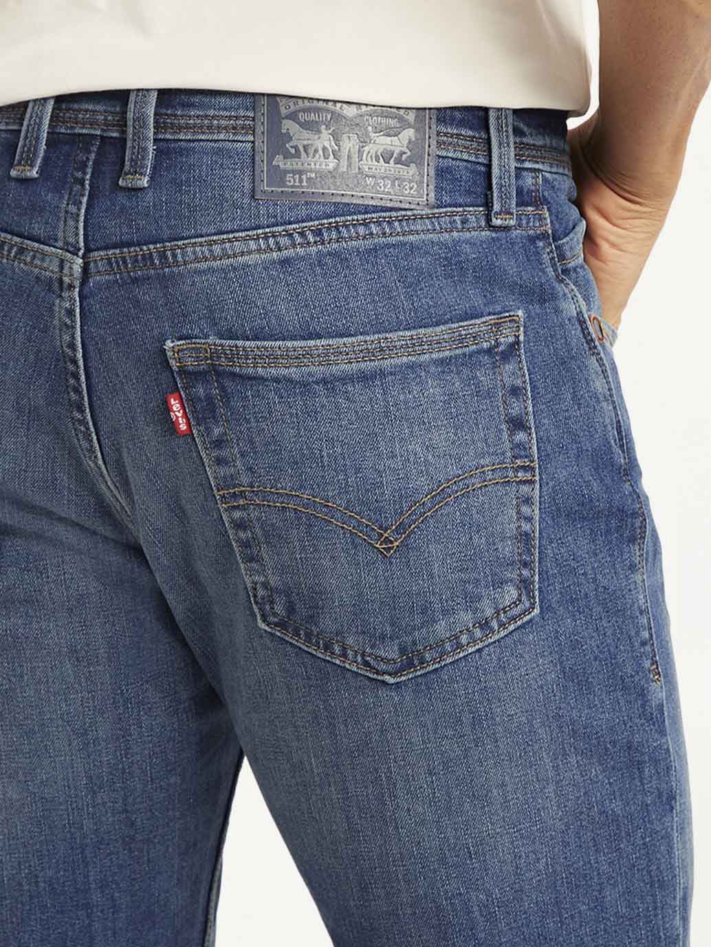 Men's 511 Blue Slim Fit Mid Rise Jeans