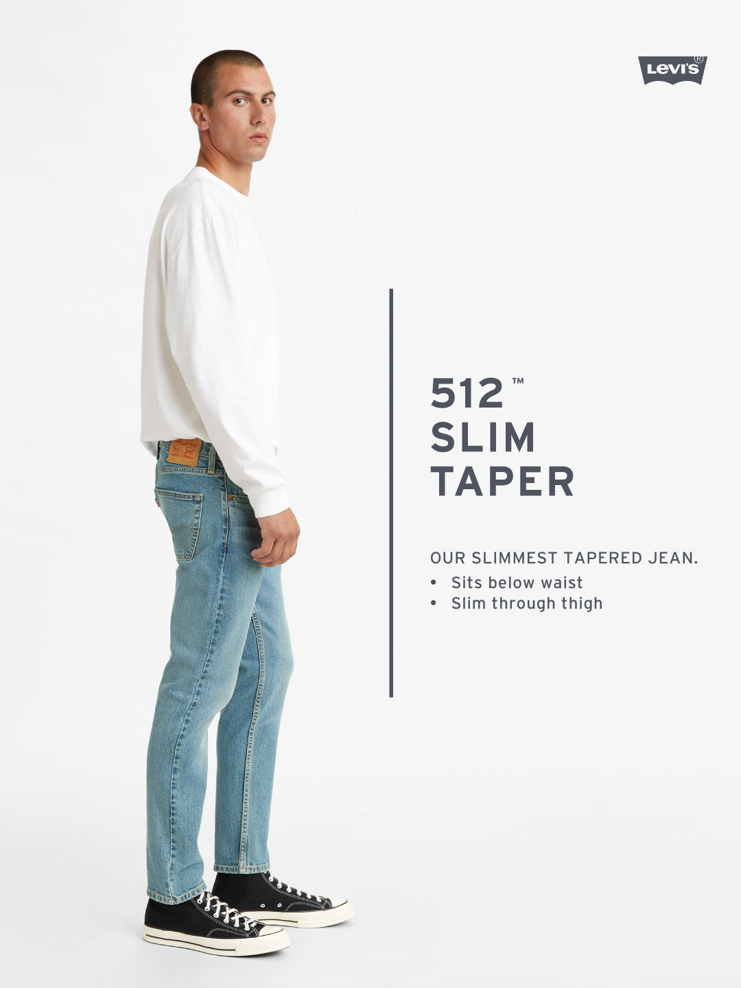 Men's 512 Navy Blue Slim Tapered Fit Mid Rise Jeans