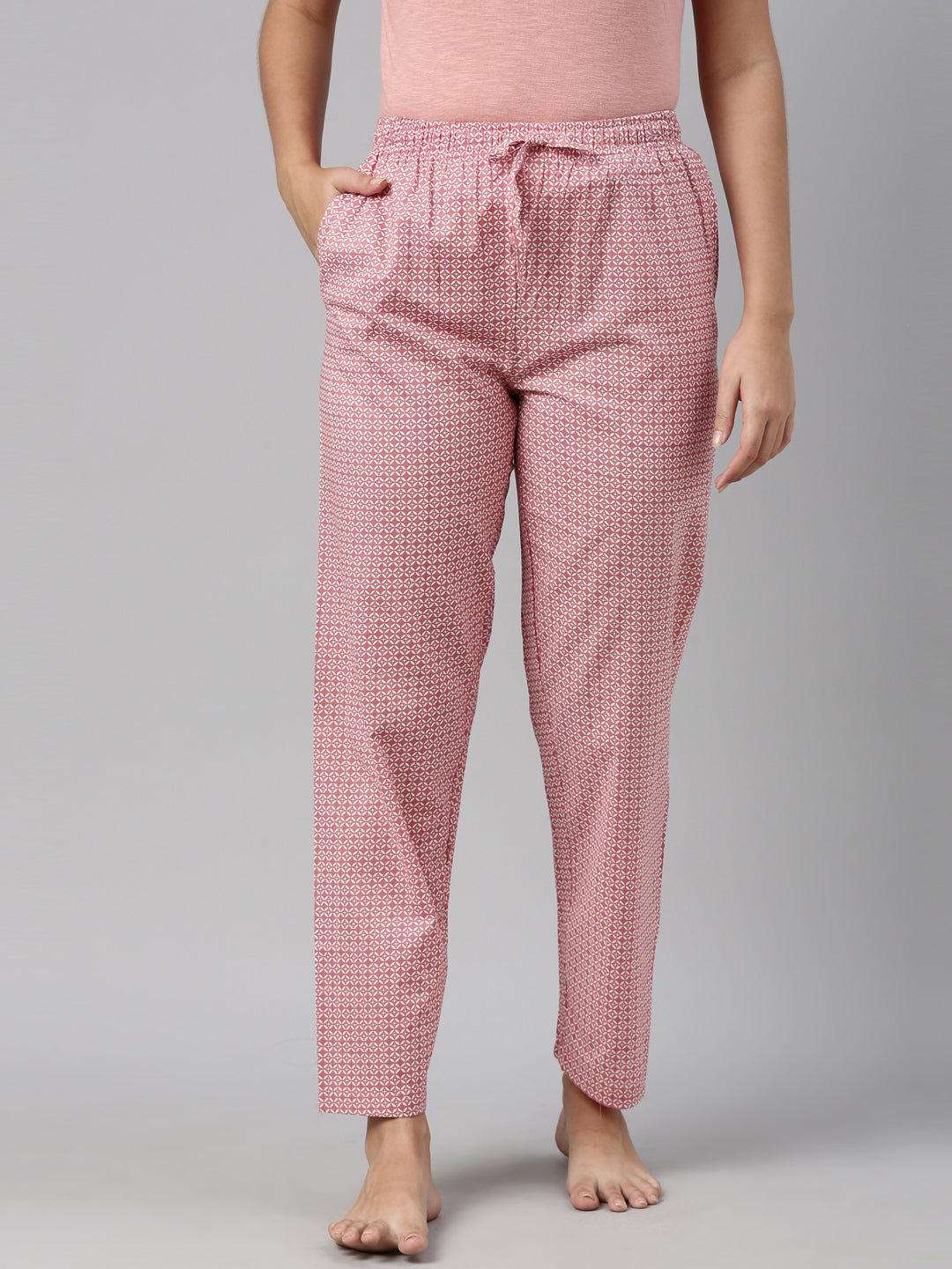 Coral Cotton Woven Printed Lounge Pants