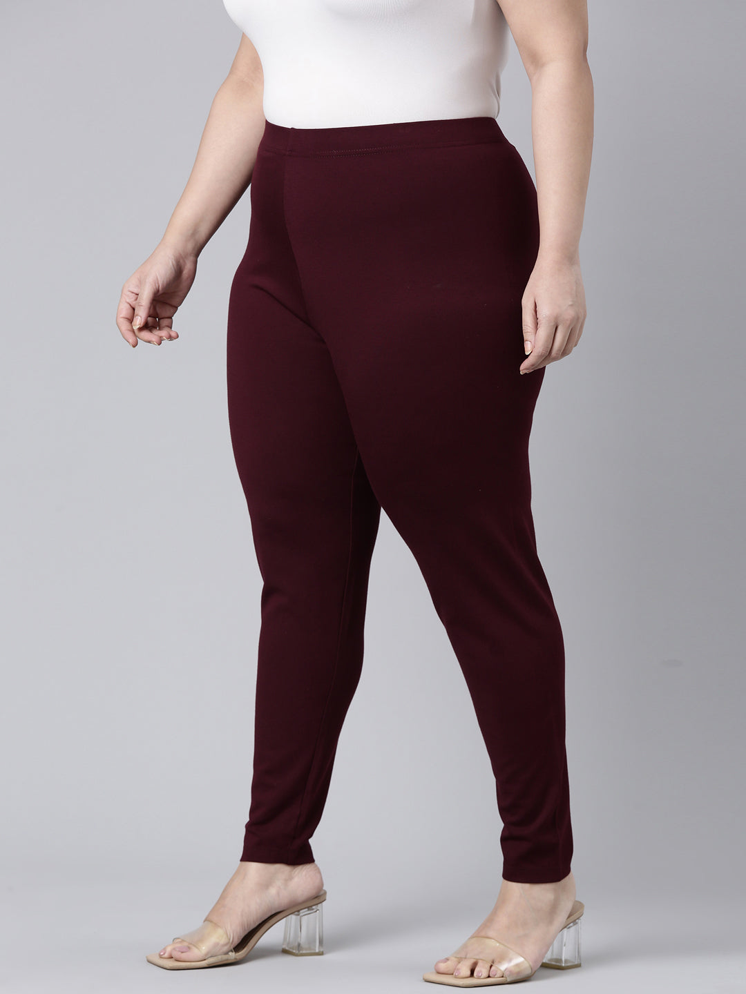 Bright Maroon Ponte Smart Fit Leggings