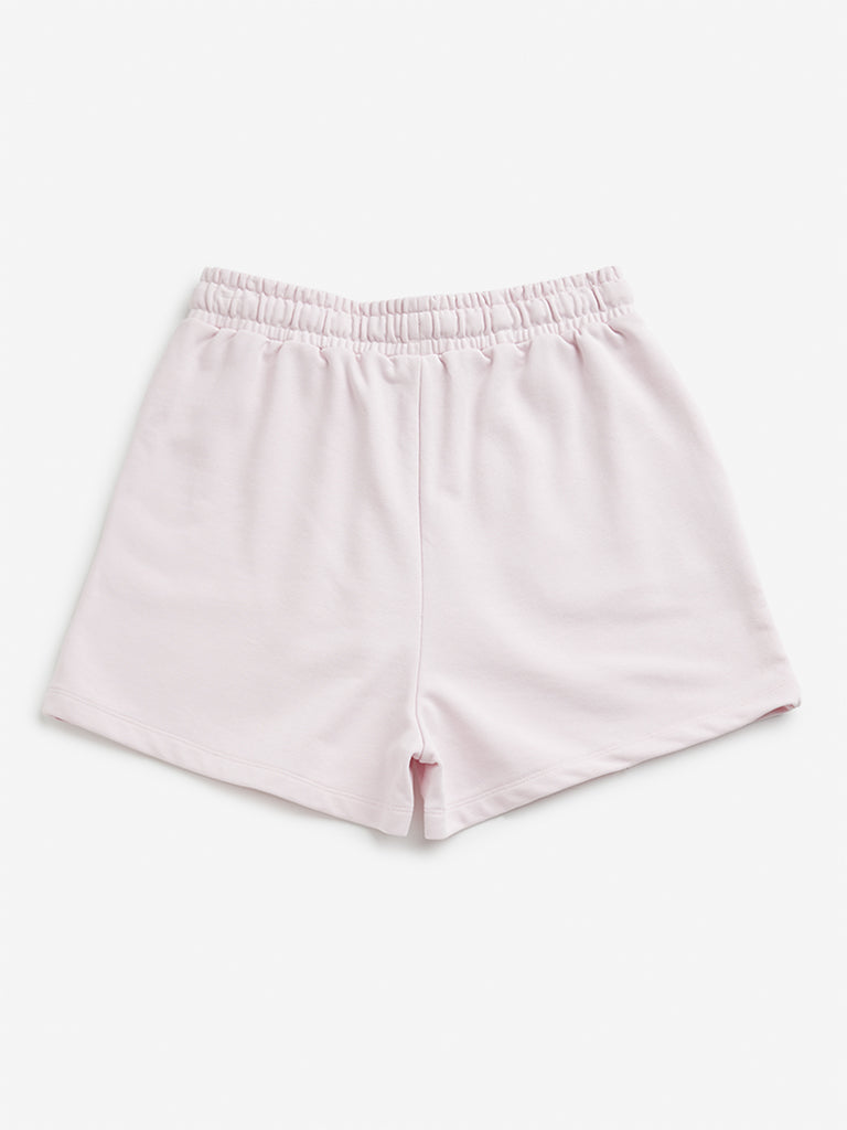 Y&F Kids Pink Mid Rise Cotton Shorts