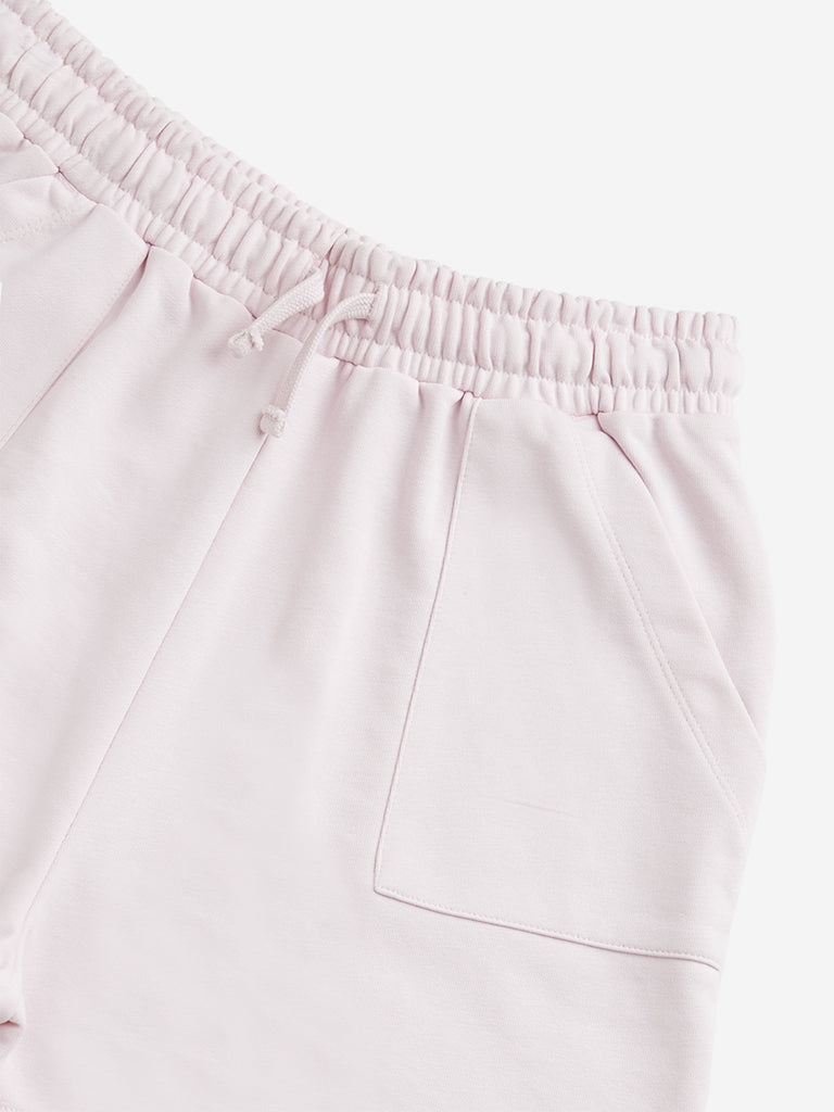 Y&F Kids Pink Mid Rise Cotton Shorts