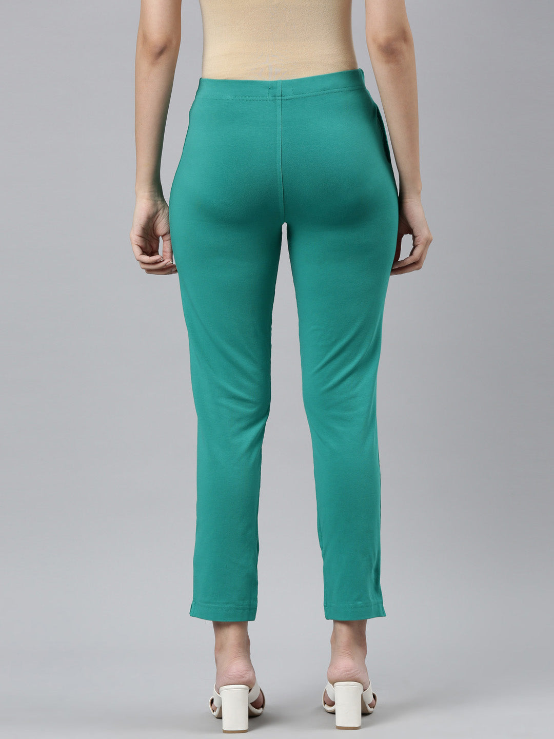 Peacock Green Cotton Stretch Kurti Pants