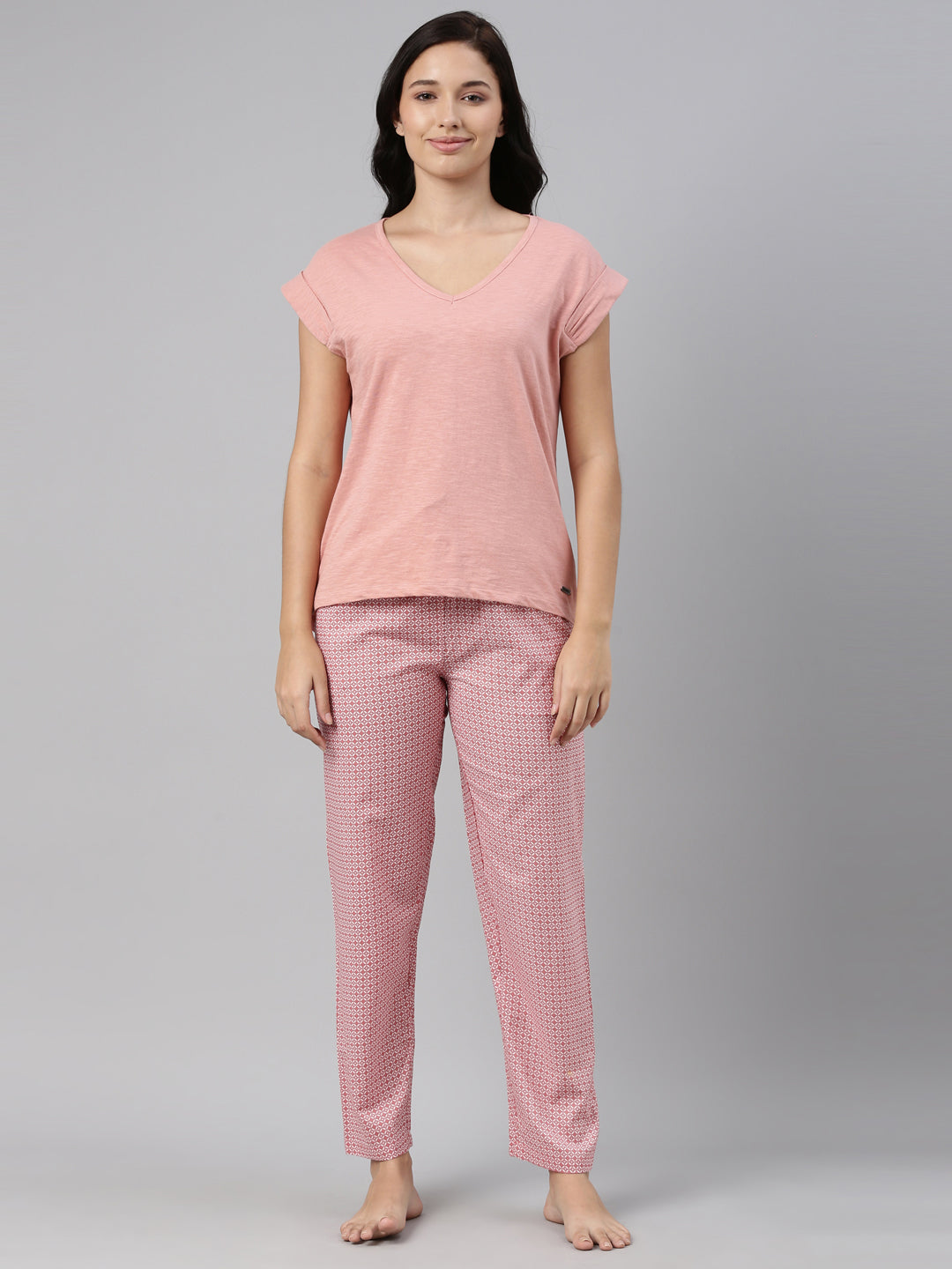 Coral Cotton Woven Printed Lounge Pants