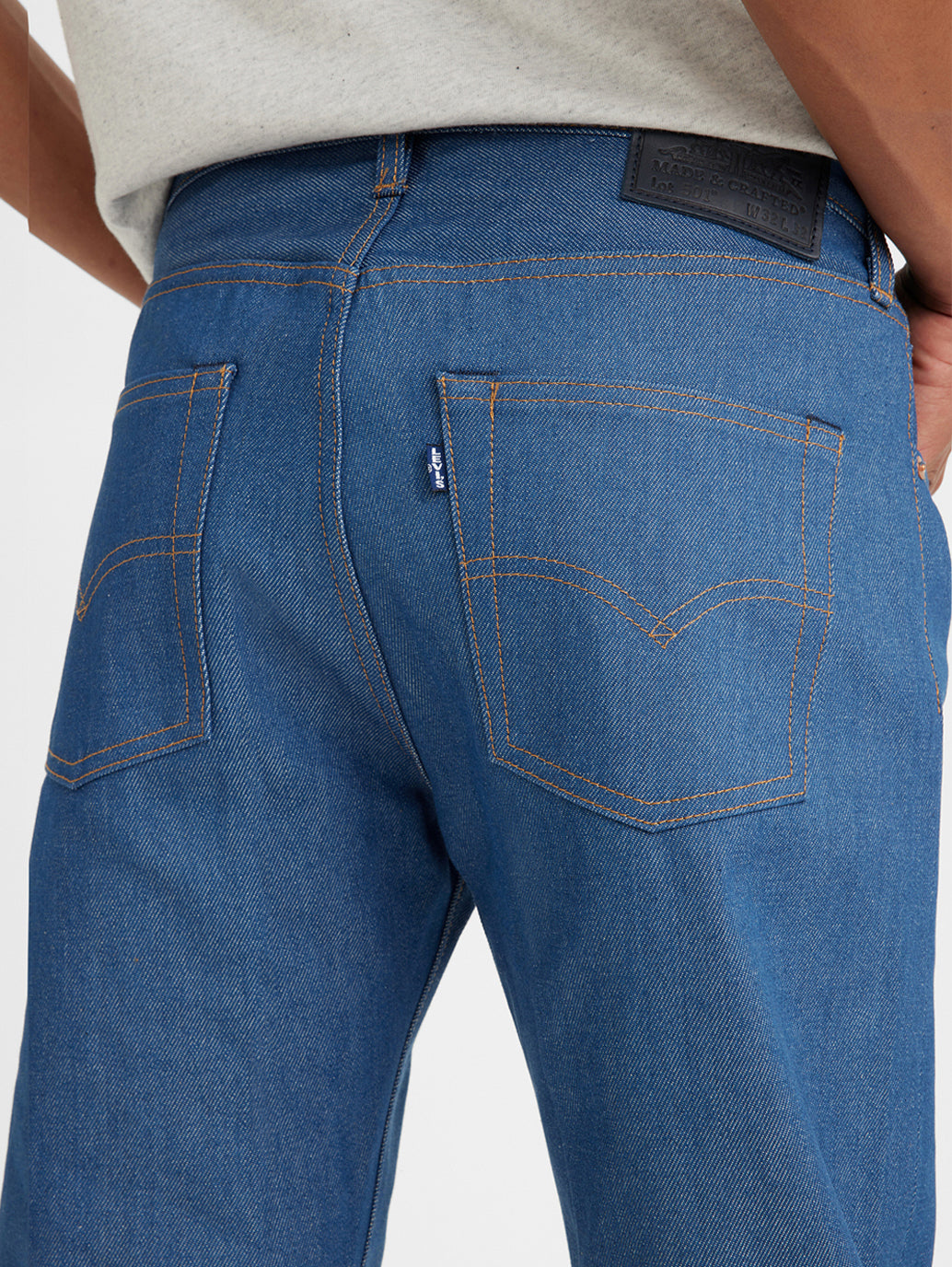 Men's 501 Blue Straight Fit Mid Rise Jeans