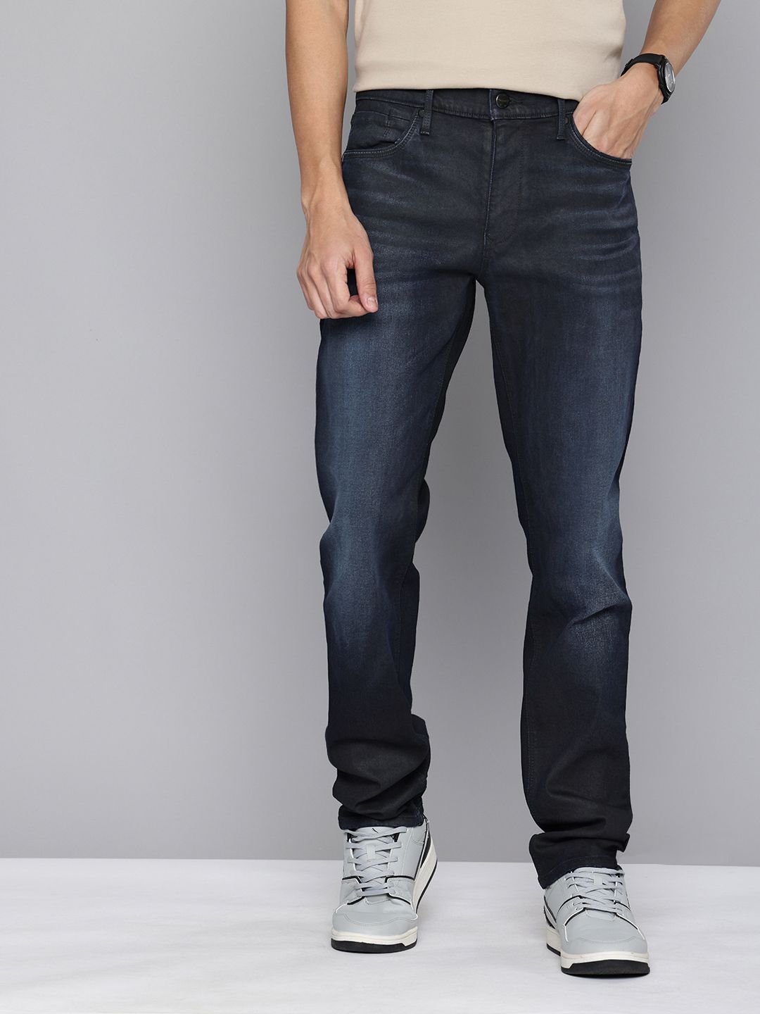 Men's 511 Navy Blue Slim Fit Mid Rise Jeans